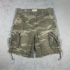 Y2K U.S. Expedition Men Cargo Shorts Size 38 Camouflage Camo 100% Cotton #1303